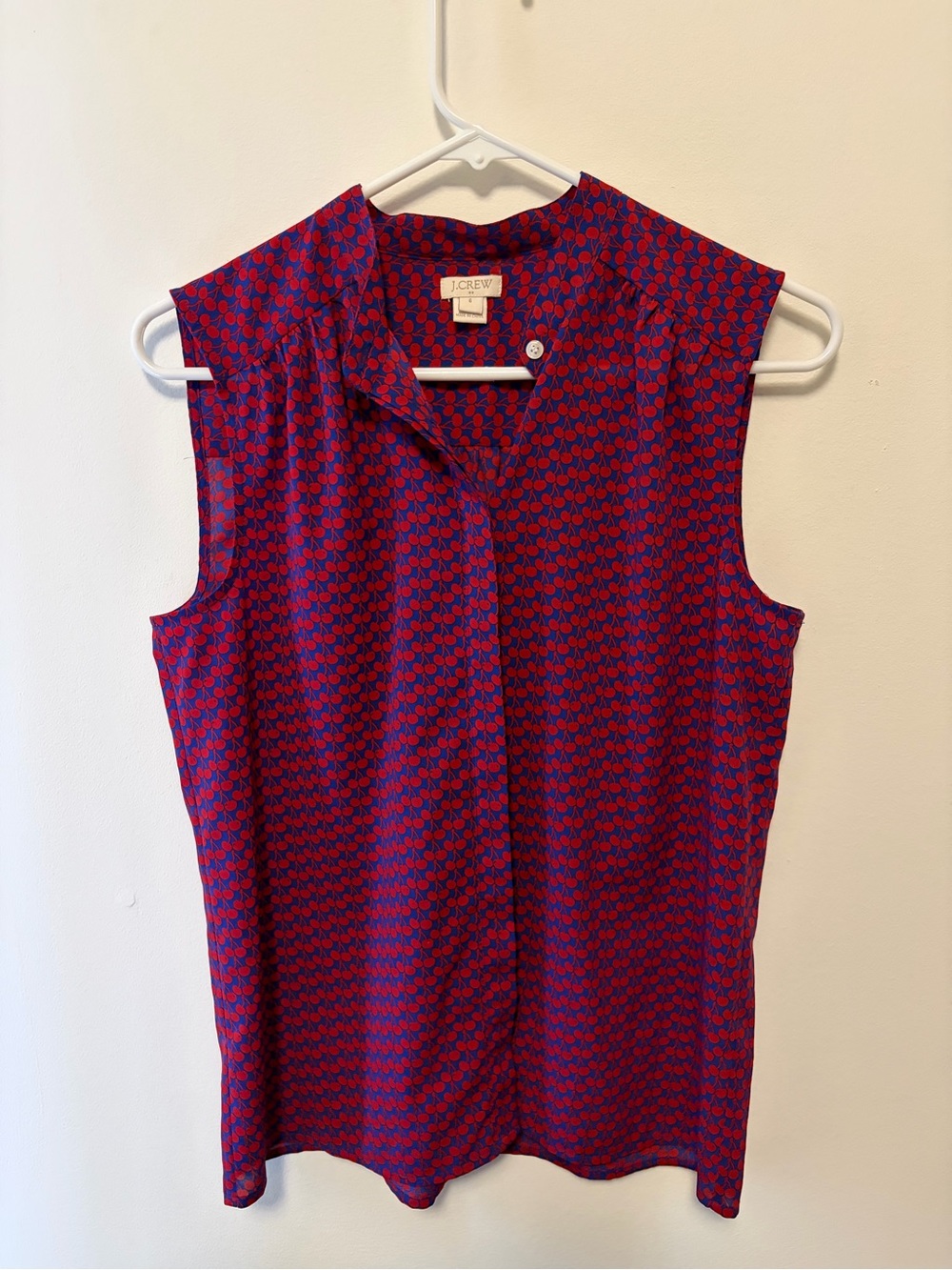 J. Crew Red and Blue Sleeveless Geometric Print Camisole